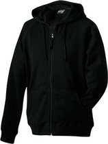 Veste à capuche unisexe James and Nicholson (Zwart)