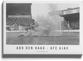 Walljar - Poster Ajax met lijst - Voetbalteam - Amsterdam - Eredivisie - Zwart wit - ADO Den Haag - AFC Ajax '87 - 20 x 30 cm - Zwart wit poster met lijst