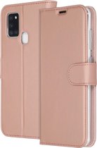 Samsung Galaxy A21s Hoesje Met Pasjeshouder - Accezz Wallet Softcase Bookcase - Roze