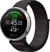 Nylon Smartwatch bandje - Geschikt voor  Polar Ignite nylon band - zwart - Horlogeband / Polsband / Armband