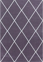 Modern laagpolig vloerkleed Rio - lila diamant - 200x290 cm