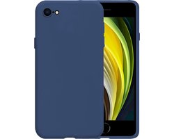 Hoesje - Geschikt voor Apple iPhone 8 - Sterk & Shockproof - Siliconen Case - Hoes Cover - Telefoonhoes - Donkerblauw