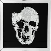 Exclusieve afbeelding wanddecoratie MIRROR SKULL 100x100cm Diamond Skull XXL