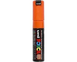 Krijtstift – Chalkmarker – Universele Marker – Uni Posca Marker – Donker Oranje – PC-8K – 8mm – Beitelpunt – Large – 1 stuk
