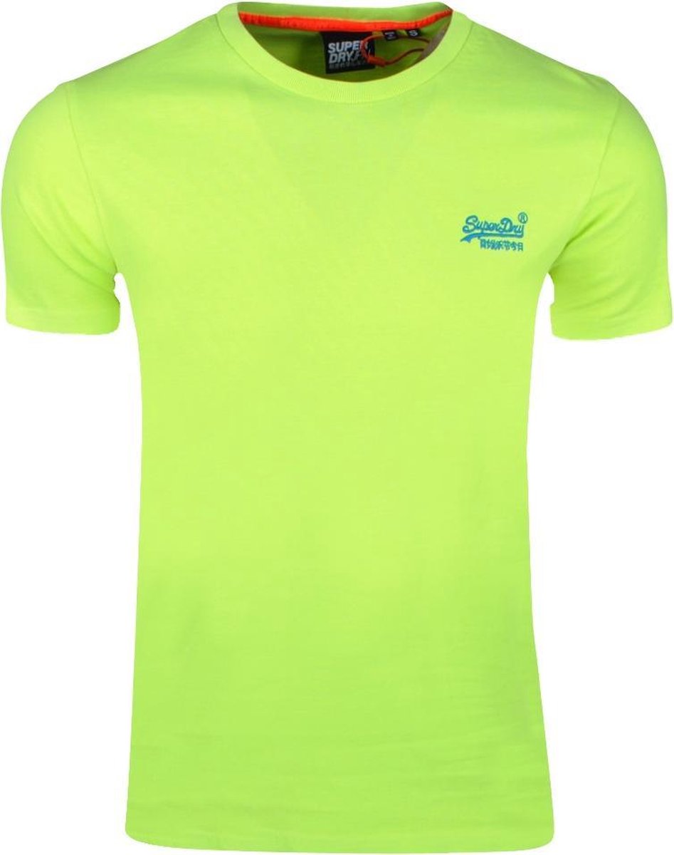 Scheiden focus uitvinden Superdry - Heren T-Shirt - Lite - Neon Geel | bol.com