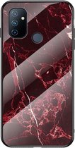 OnePlus Nord N100 Hoesje - Marble Glass Cover - Rood