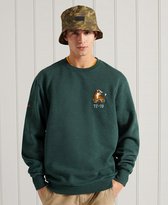 Superdry Heren Trui Military sweatshirt met ronde hals en grafische print