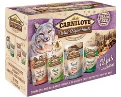 Carnilove Natvoer Katten - Graanvrij 12x85g - Met Kalkoen, Eend, Forel, Fazant
