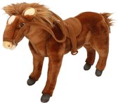 Hansa pluche paard met zadel knuffel 37 cm