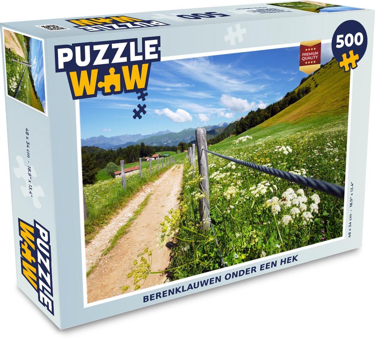 Afbeelding van product Puzzel 500 stukjes Berenklauw - Berenklauwen onder een hek puzzel 500 stukjes - PuzzleWow heeft +100000 puzzels