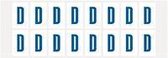 Letter stickers wit/blauw teksthoogte: 25 mm letter D