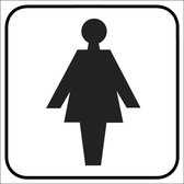 Toilet dames sticker, wit 200 x 200 mm