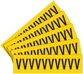 Sticker letters geel/zwart teksthoogte: 30 mm letter V