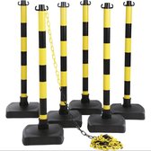 Set inklapbare afzetpalen, 6 stuks, geel/zwart, 900 mm
