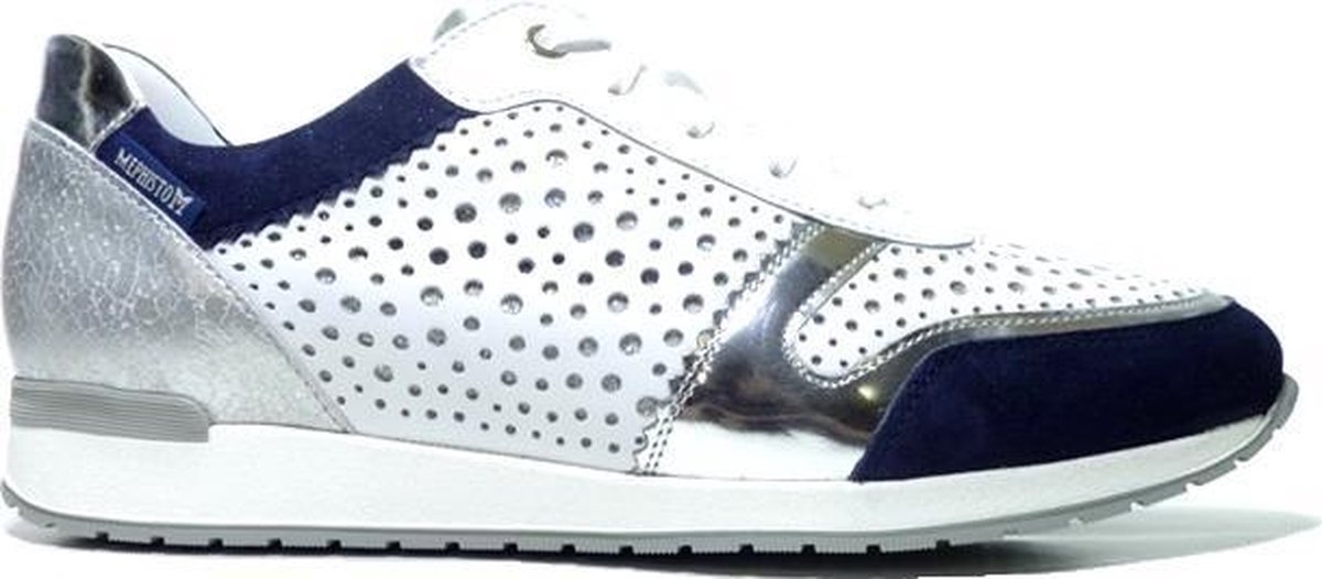 Veterschoen voor dames, de Nourya in Navy van Mephisto