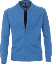 CASA MODA heren vest katoen - met rits - kobalt blauw -  Maat: 3XL