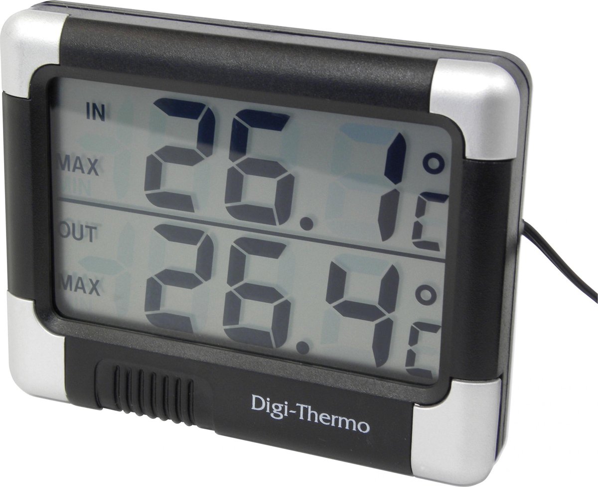 Carpoint Thermometer Binnen & Buiten 6 X 8 Cm Zilver/zwart