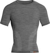 Knap'man Pro Performance Baselayer Shirt voor Heren | Baselayer Compressieshirt | Korte mouwen | Grijs Melange | Maat XL