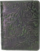 Leather Design Portefeuille Flower Groen