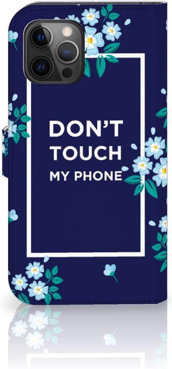 Apple iPhone 12 Pro Max Portemonnee Hoesje Flowers Blue DTMP