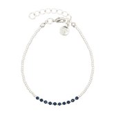 Mint15 Armband 'Little Faceted Beads - Navy Blue' - Zilver