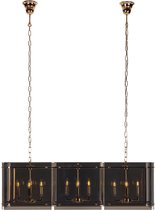 Hanglamp rechthoek bruin/goud glas metaal (r-000SP39001)