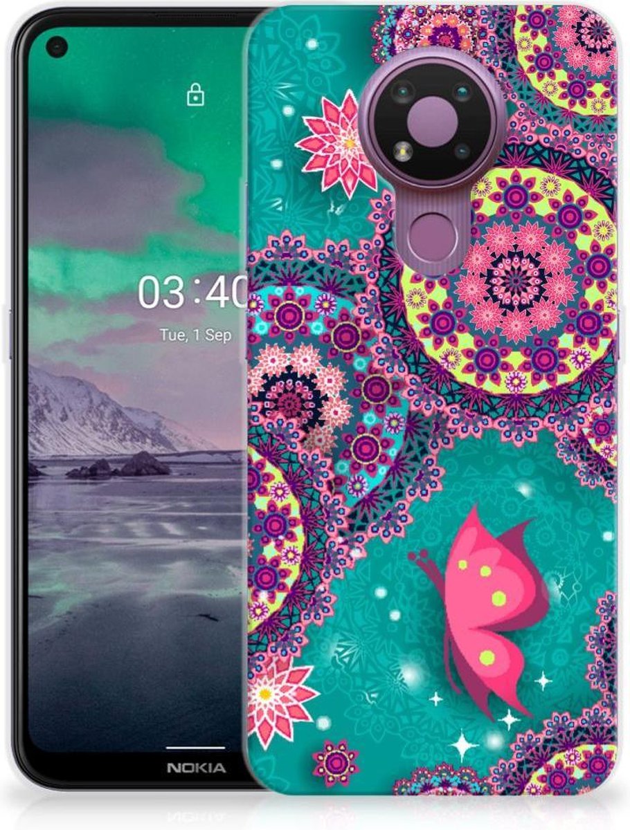Nokia 3.4 Hoesje maken Cirkels en Vlinders