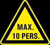 Waarschuwingssticker max. 10 personen 25 mm - 10 stuks per kaart