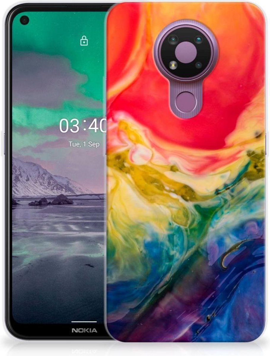 Hoesje maken Nokia 3.4 Watercolor Dark