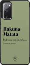 Samsung S20 FE hoesje - Hakuna Matata | Samsung Galaxy S20 case | Hardcase backcover zwart