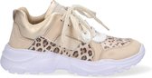 Braqeez 421304-513 Meisjes Lage Sneakers - Goud/Print - Leer - Veters