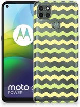 Siliconen Back Cover Motorola Moto G9 Power GSM Hoesje Waves Yellow
