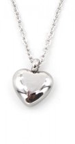 Hartjes ketting - Stainless steel - Zilverkleurig - Valentijns cadeau tip