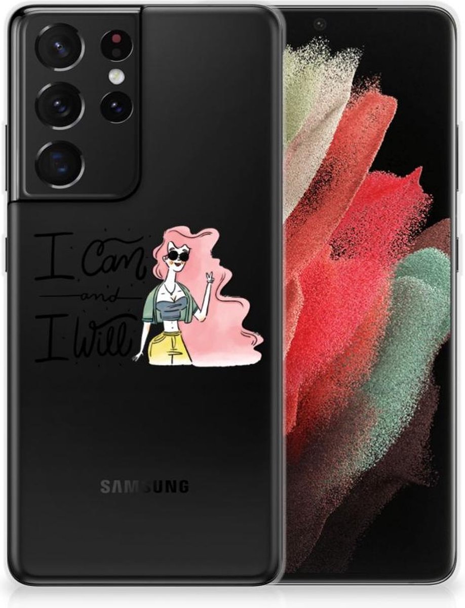 Back Cover voor Samsung Galaxy S21 Ultra Telefoonhoesje met Naam i Can