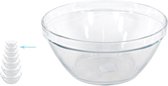 1x Glazen keuken schaaltjes/kommetjes Pompei 12 cm/300 ml - Schalen/kommen/mengkommen van glas
