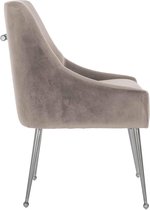 Eetkamerstoel zandkleurig velvet velours zilver poten (r-000SP33898)