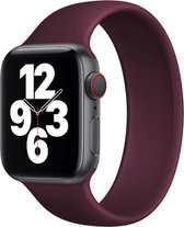 Shop4 - Bandje voor Apple Watch 6 44mm - Medium Siliconen Solo Loop Donker Rood