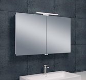 Saqu Essentials Spiegelkast - met LED verlichting - 100x60x14 cm - Spiegel Badkamerkast