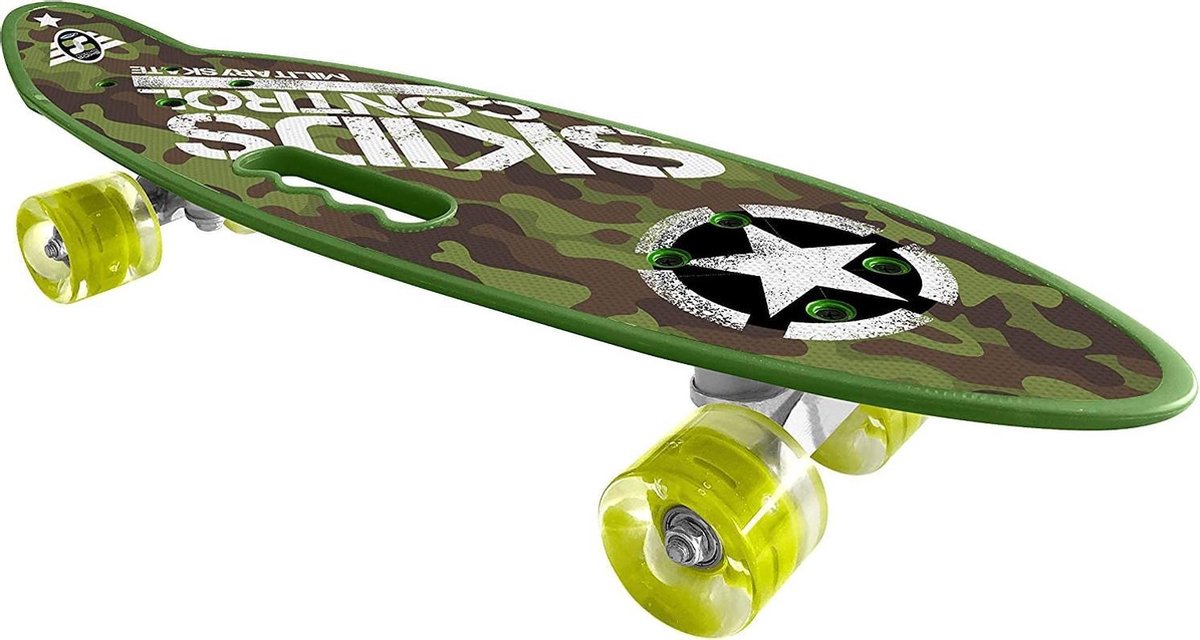 Skateboard Penny Board Kinderen/Jongens/Meisjes - Skids Control Skateboard Military 61 x 18 cm - 24 inch