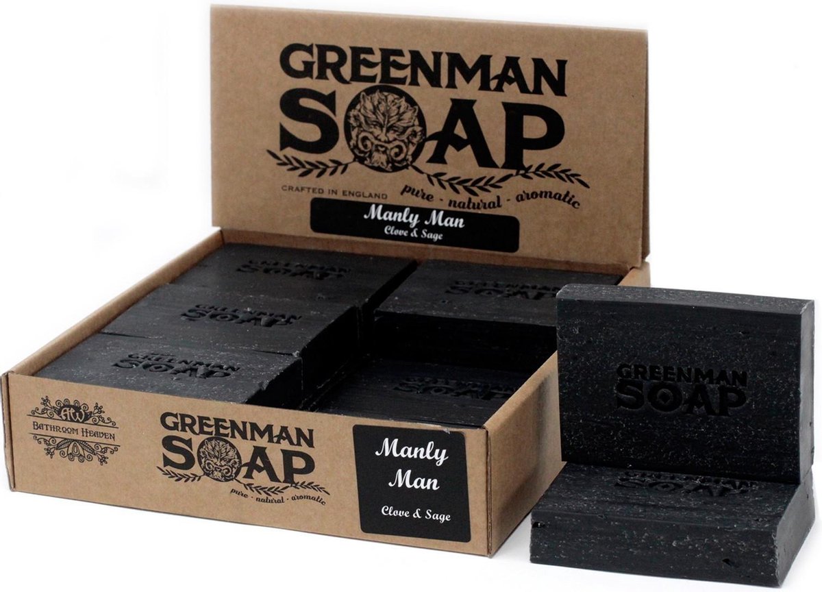 Greenman Zeepblok - Kruidnagel & Salie - 100g - Handzeep - Douchemiddel - Pure Oliën & Kruiden