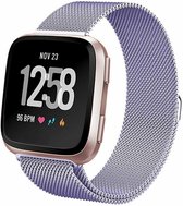 Milanees Smartwatch bandje - Geschikt voor  Fitbit Versa / Versa 2 Milanese band - lichtpaars - Maat: L - Horlogeband / Polsband / Armband