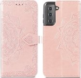 iMoshion Mandala Booktype Samsung Galaxy S21 hoesje - Rosé Goud