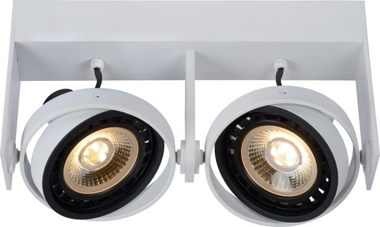 Lucide GRIFFON - Plafondspot - LED Dim to warm - GU10 - 2x12W 2200K/3000K - Wit