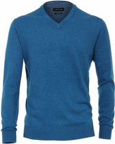 Casa Moda - Pullover V-hals Aquablauw - 5XL - Regular-fit
