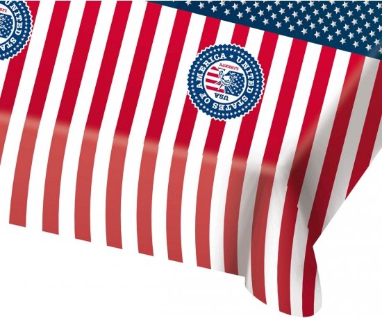 USA tafelkleed - 130 x 180 cm - plastic - Amerikaanse vlag - Unites States versiering
