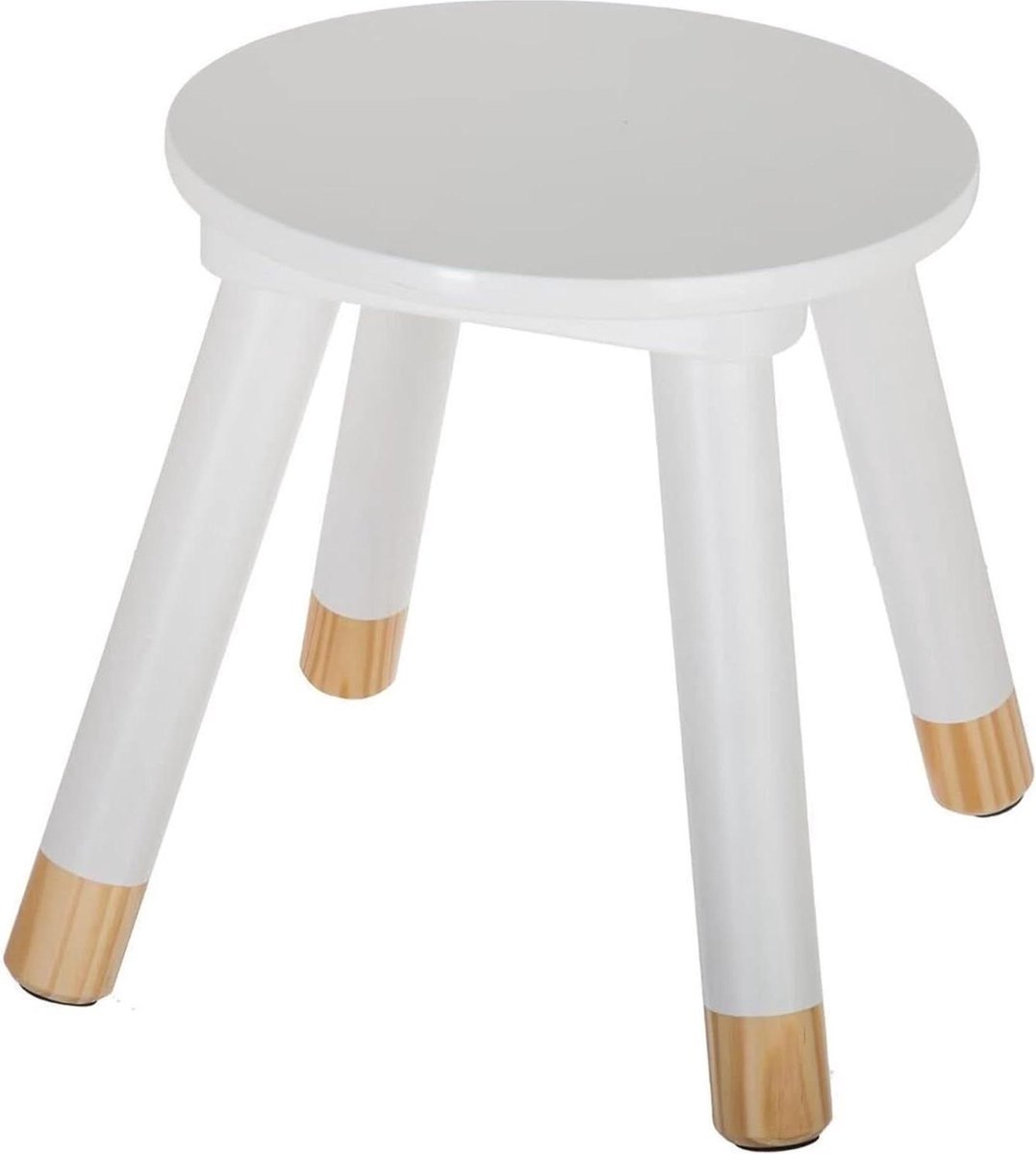 Kinderkrukje wit voor aan kleine kindertafel - kinderstoel - krukje - houten stoel voor kinderen - speelkamermeubilair