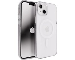 Coverzs Clear Metallic silicone hoesje geschikt voor iPhone 13 - Magneet hoesje - schock proof telefoonhoesje - TPU backcover met magneetring - Zilver