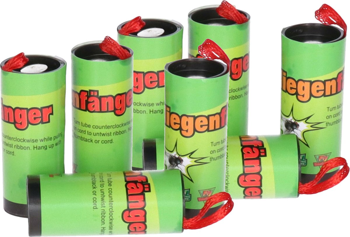Humbert Insecten/vliegen vang plakstrips/kleefstrips - 8x stuks - ongedierte bestrijden