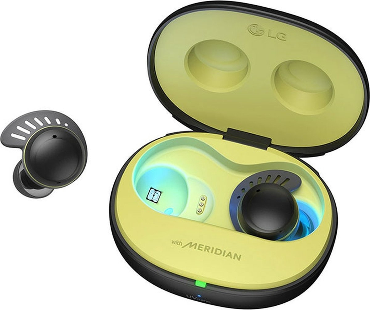 LG Electronics TONE Free DTF7Q In Ear oordopjes Sport Bluetooth Stereo Zwart Noise Cancelling Oplaadbox, Bestand tegen