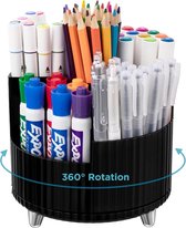 Porte-stylos Rotatif En Acrylique - 6 Compartiments - Design Bureau Ou école